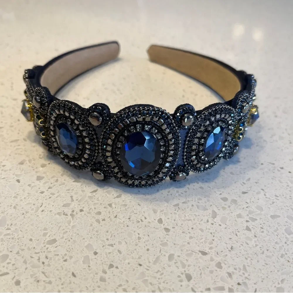Gorgeous navy blue rhinestones Headband‎